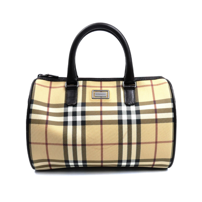 BURBERRY バーバリー チェック  ハンドバッグ ベージュ ミニボストン レディース【中古】