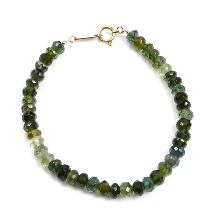 K18YG イエローゴールド マルチカラー ブレスレット トルマリン 5.8g 16.5cm レディース【中古】