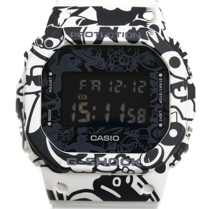 CASIO カシオ G-SHOCK G-UNIVERSE 腕時計 電池式 ホワイト ブラック DW-5600GU-7JR メンズ【中古】【美品】