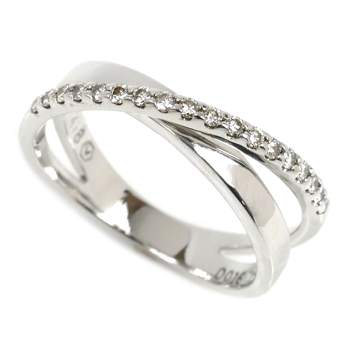 Vendome Aoyama ヴァンドーム青山 K18WG ホワイトゴールド リング・指輪 ダイヤモンド0.16ct 9号 3.1g レディース【中古】【美品】