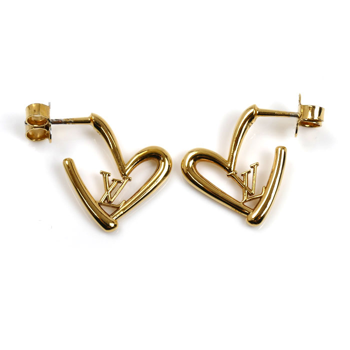 LOUIS VUITTON ルイ・ヴィトン メタル ブックル ドレイユ ハート フォーリンラブPM ピアス M00463 レディース【中古】