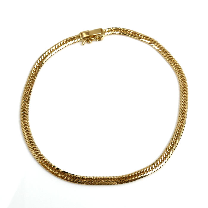 K18YG イエローゴールド アンクレット 喜平8面トリプルカット 10.1g 23.5cm ブレス ユニセックス【中古】