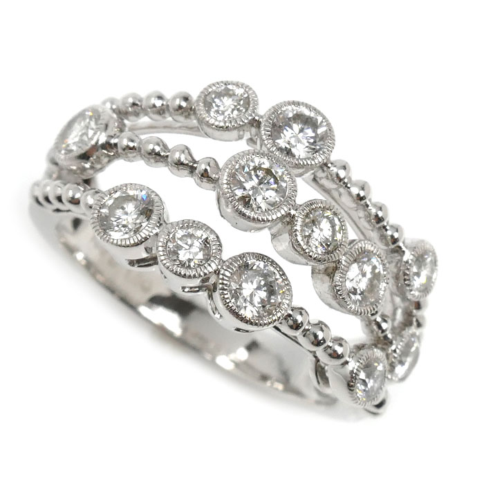 K18WG ホワイトゴールド リング・指輪 ダイヤモンド1.00ct 13号 6.3g レディース【中古】【美品】