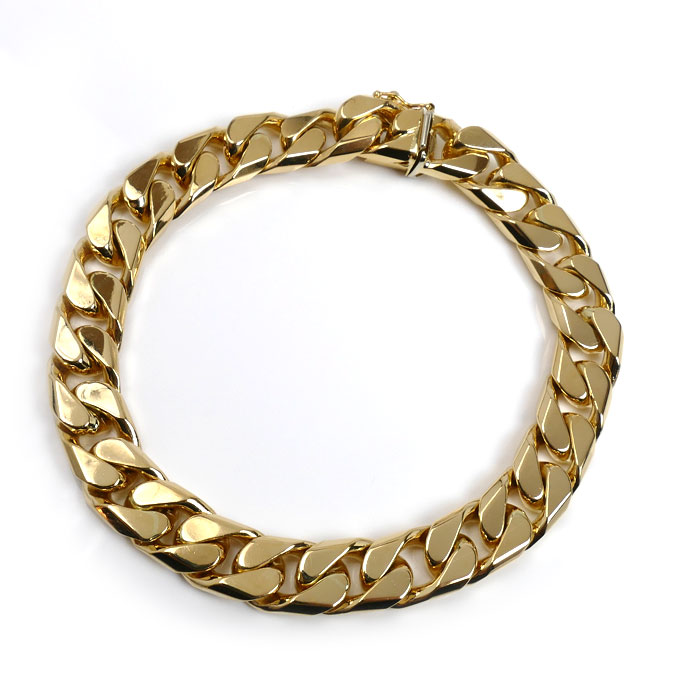 UNOAERRE ウノアエレ K18YG イエローゴールド ブレスレット 喜平8面カット 89.3g 23.0cm メンズ【中古】