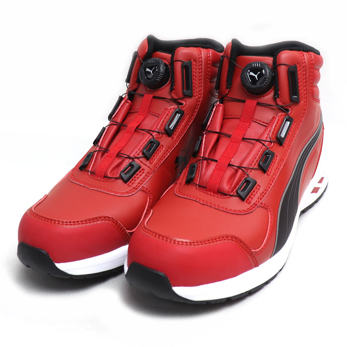 PUMA プーマ ライダー2.0 安全靴 レッド ブラック 63.358.0 28cm DISC MID ミドルカット ダイヤル式 JSAA規格 安全靴 メンズ【未使用】【買取品】