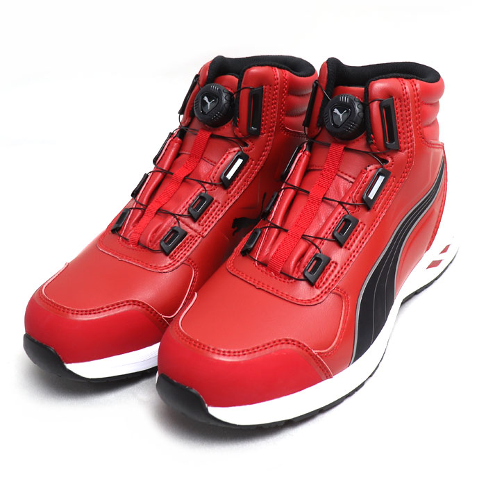 PUMA プーマ ライダー2.0 安全靴 レッド ブラック 63.358.0 27cm DISC MID ミドルカット ダイヤル式 JSAA規格 安全靴 メンズ【未使用】【買取品】