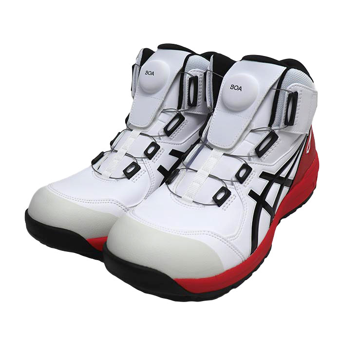 asics アシックス WINJOB CP304 BOA 安全靴 ホワイト レッド 1271A030-100 27cm ハイカット JSAA規格 安全靴 メンズ【未使用】【買取品】