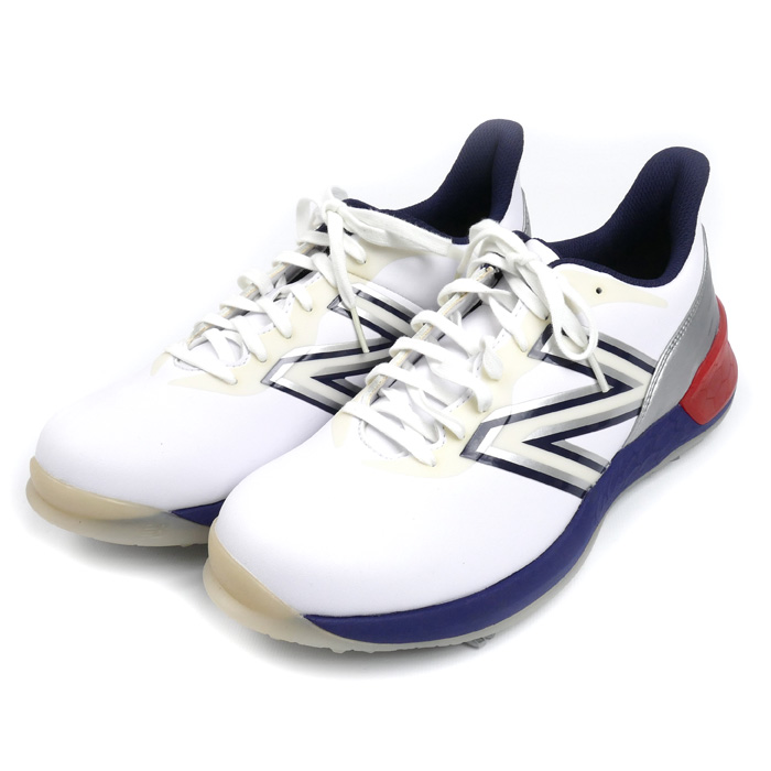 NEW BALANCE ニューバランス ソフトスパイク ゴルフシューズ ホワイト ネイビー レッド UG2500T3 26cm【中古】【美品】