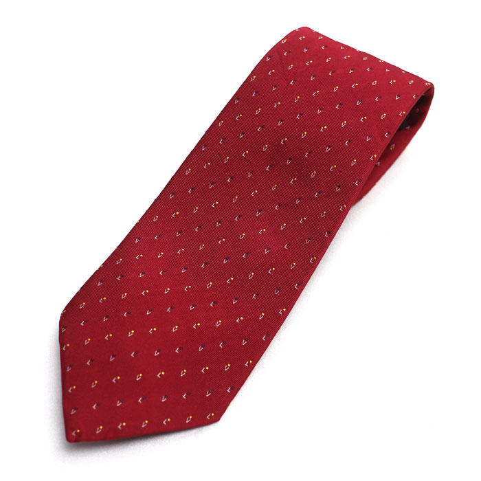 LOUIS VUITTON ルイ・ヴィトン ネクタイ レッド M75299 剣先幅7.5ｃｍ メンズ【中古】