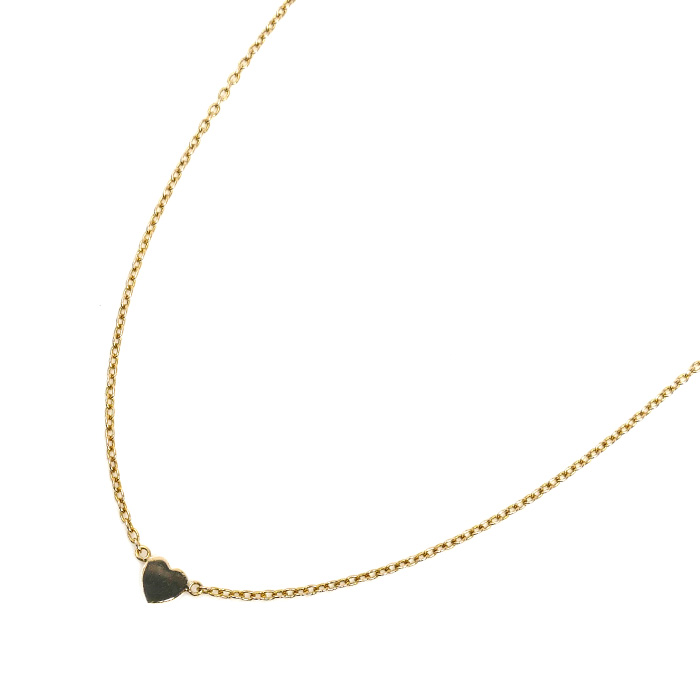 K18YG イエローゴールド ハート ネックレス 2.0g 38cm レディース【中古】