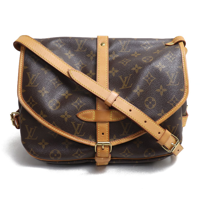 LOUIS VUITTON ルイ・ヴィトン ソミュール 30 ショルダーバッグ モノグラム ブラウン M42256  レディース【中古】
