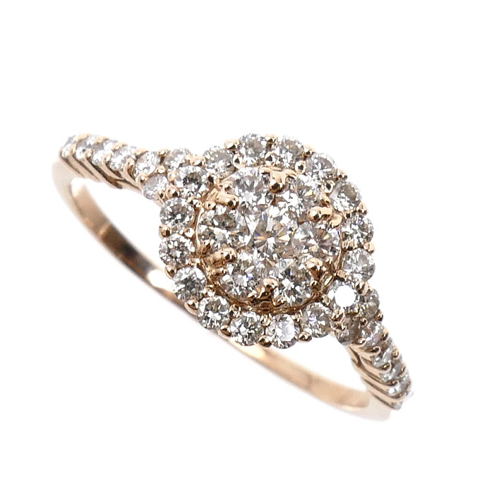 K18PG ピンクゴールド リング・指輪 ダイヤモンド0.50ct 9号 1.7g レディース【中古】