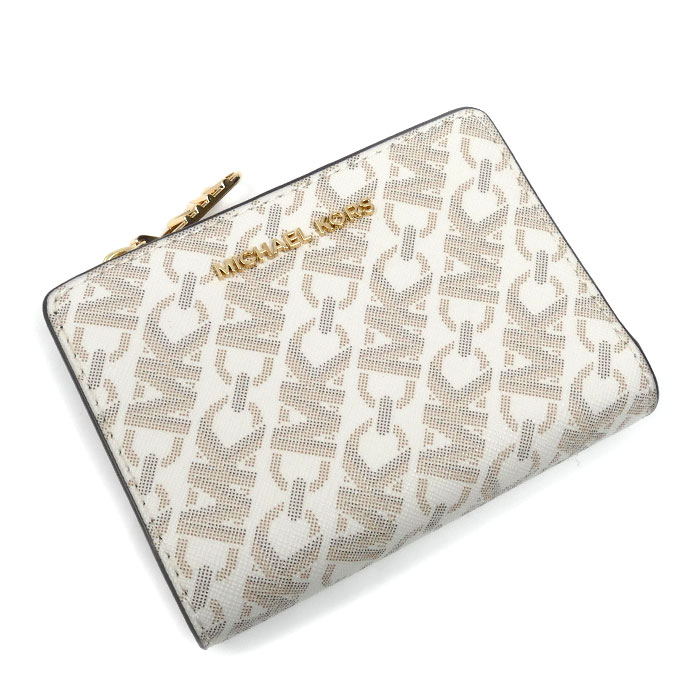 Michael Kors マイケルコース エンパイア シグネチャー ロゴ 二つ折り財布 バニラ 32S4G8ED7V レディース【未使用】【買取品】