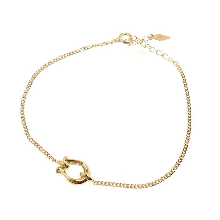 K18YG イエローゴールド デザイン ブレスレット 2.3g 15～18cm レディース【中古】