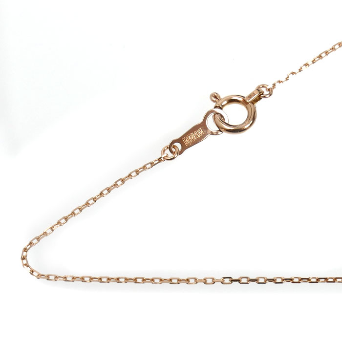 K18PG ピンクゴールド ネックレス 小豆 0.9g 40cm レディース【中古】