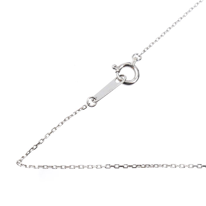 K18WG ホワイトゴールド ネックレス 小豆 1.0g 40cm レディース【中古】