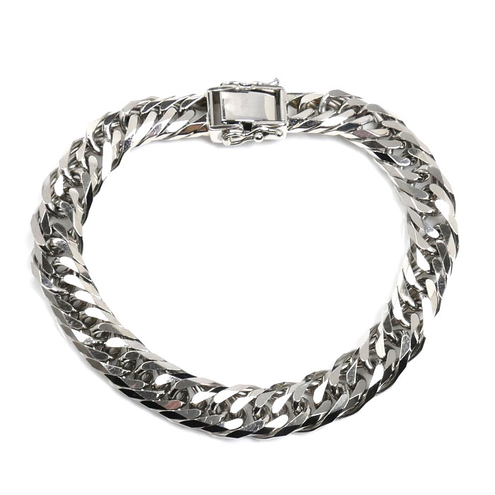 Pt850プラチナ ブレスレット 喜平8面トリプルカット 51.2g 20cm メンズ【中古】