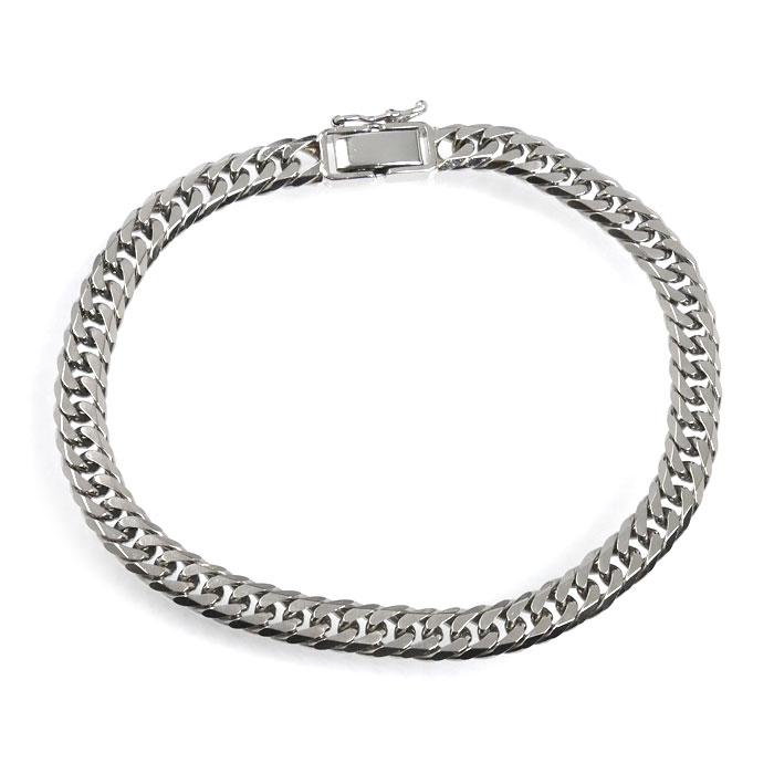 Pt850プラチナ ブレスレット 喜平6面Wカット 20.1g 18.5cm ユニセックス【中古】