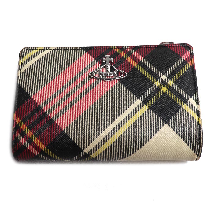 Vivienne Westwood ヴィヴィアンウエストウッド ヴィーガン チェック 二つ折り財布 51080028U レディース【中古】