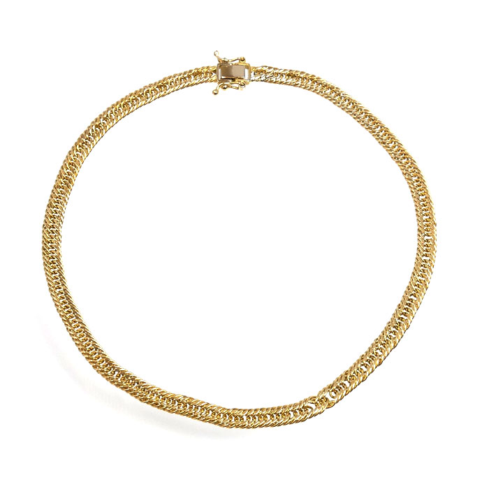 K18YG イエローゴールド 喜平2面クアトロ ブレスレット 2.4g 19cm ユニセックス【中古】