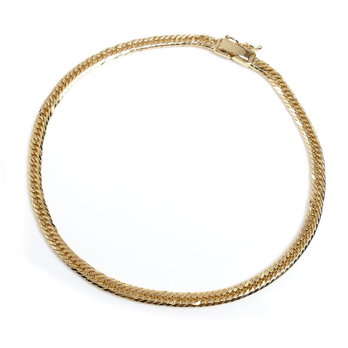 K18YG イエローゴールド アンクレット 喜平8面トリプルカット 10.3g 24cm レディース【中古】