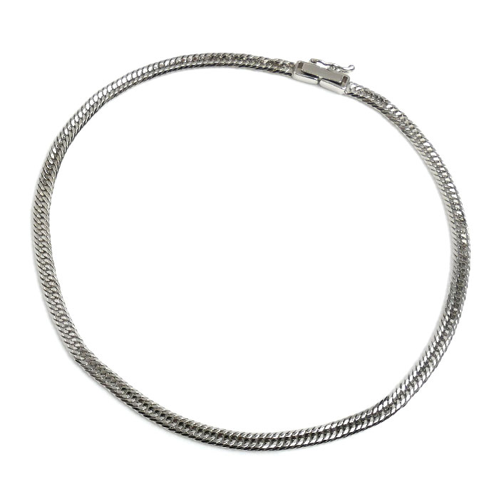 K18WG ホワイトゴールド アンクレット 喜平12面トリプルカット 6.2g 23.0cm レディース【中古】