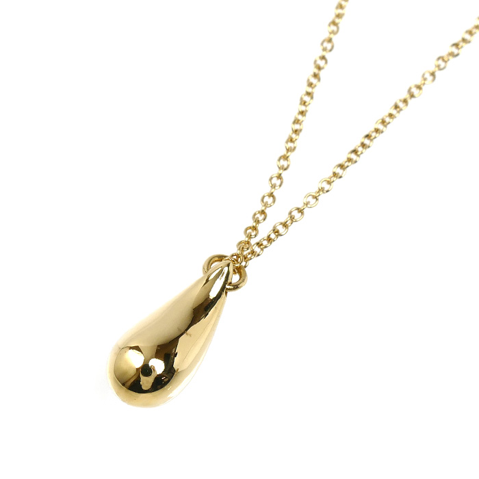 TIFFANY&Co. ティファニー K18YG イエローゴールド ティアドロップ ネックレス 4.7g 40cm レディース【中古】【美品】