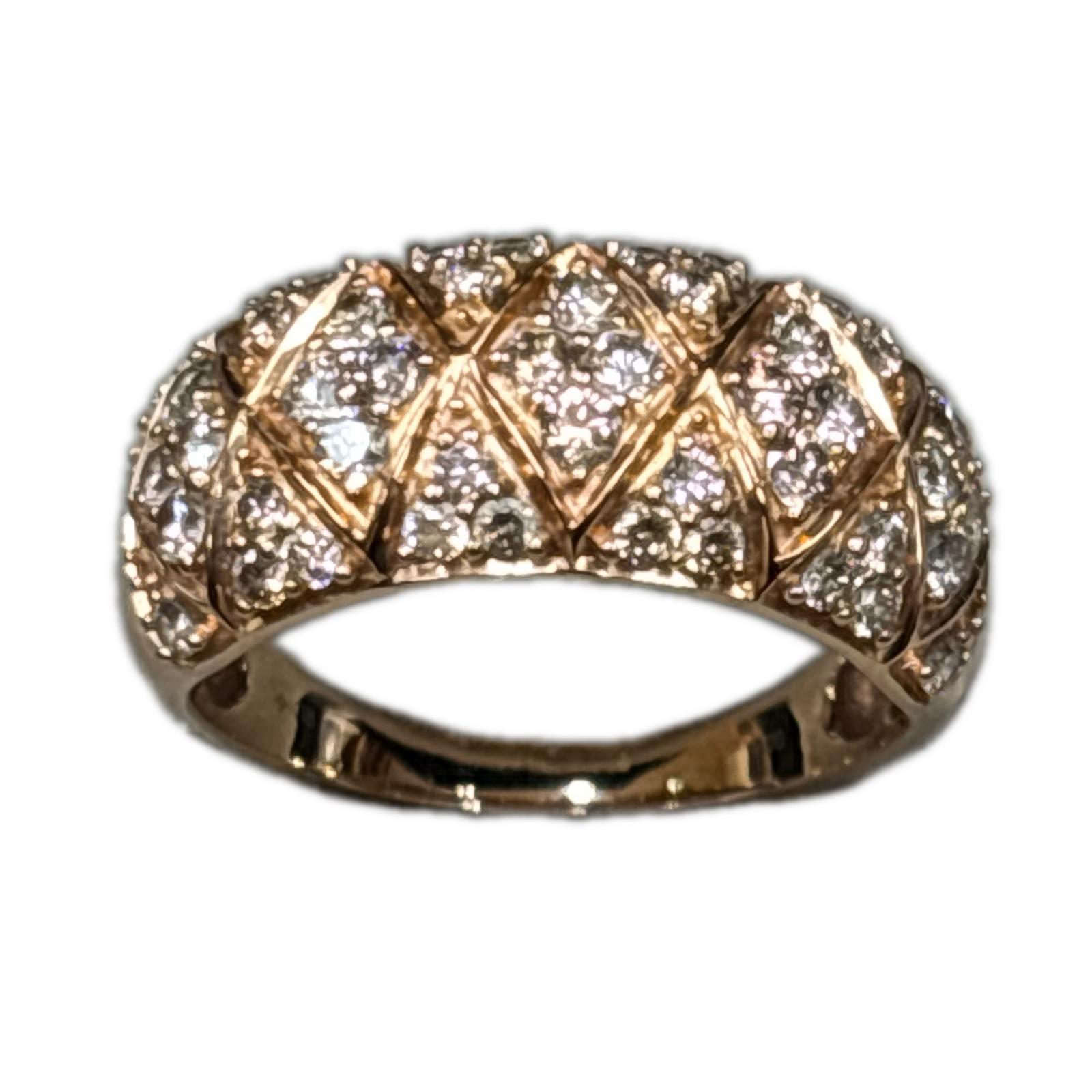 GSTV K18PG ピンクゴールド リング・指輪 ダイヤモンド1.00ct 15号 4.9g レディース【中古】