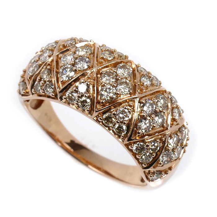 GSTV K18PG ピンクゴールド リング・指輪 ダイヤモンド1.00ct 15号 4.9g レディース【中古】【美品】