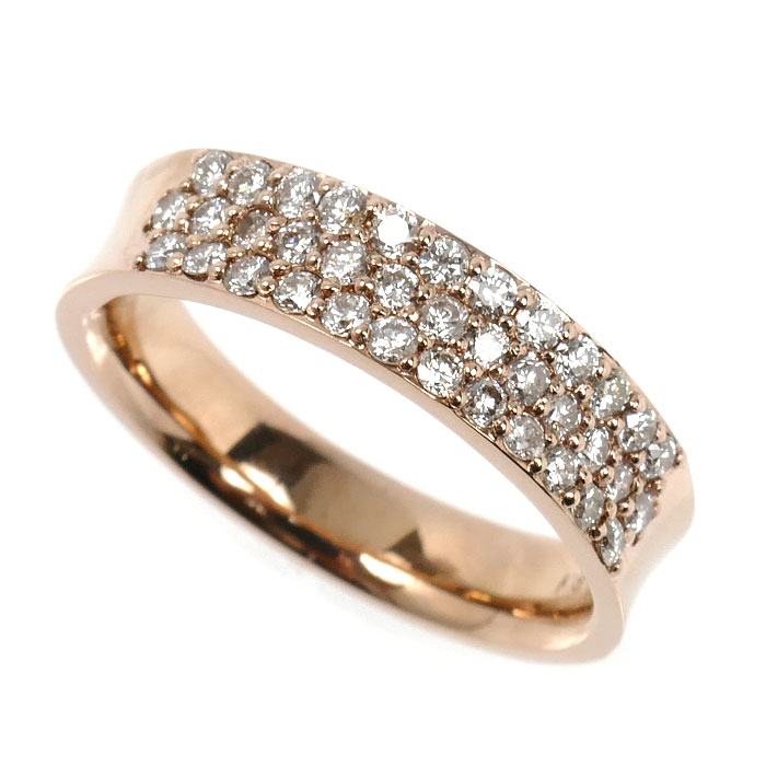 K18PG ピンクゴールド リング・指輪 ダイヤモンド0.62ct 14号 6.1g レディース【中古】