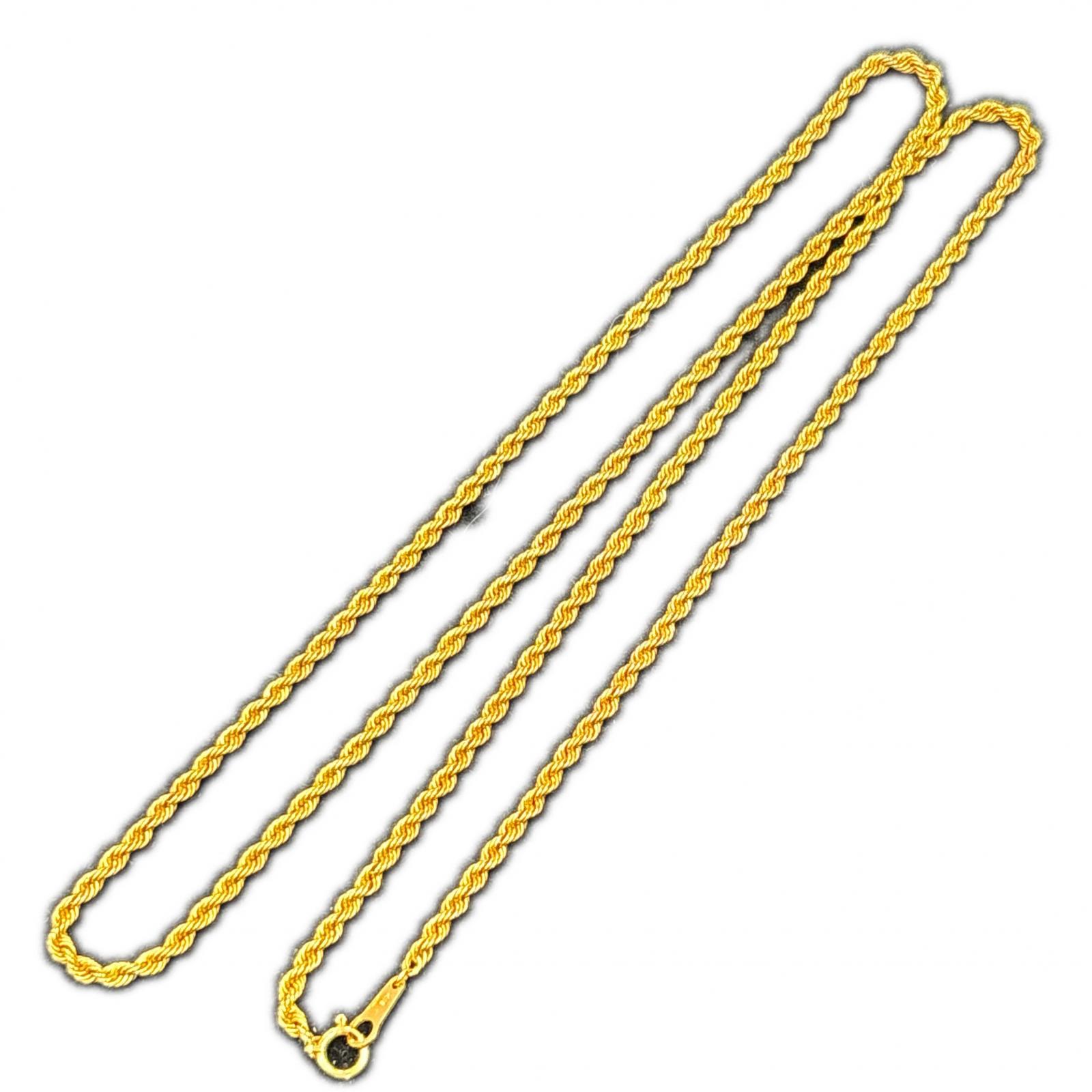 K18YG イエローゴールド ロープ ロングネックレス ネックレス 7.2g 63cm ユニセックス【中古】