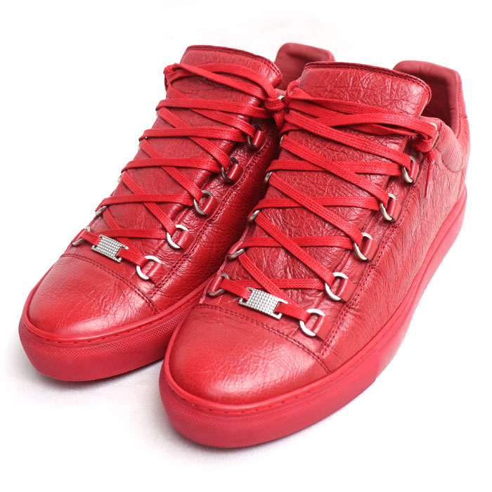 BALENCIAGA バレンシアガ アリーナ ロウ スニーカー レッド 483494 41 メンズ【中古】