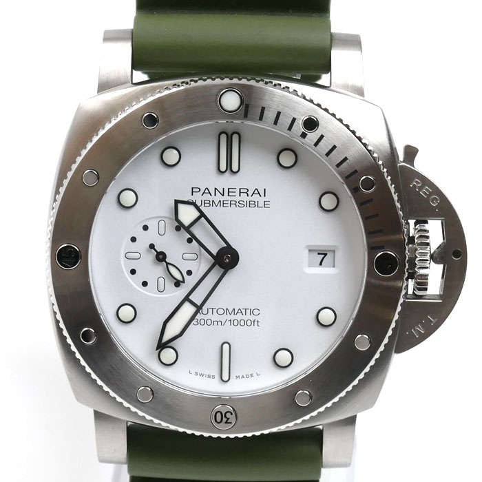 OFFICINE PANERAI オフィチーネパネライ サブマーシブル クアランタクアトロ ビアンコ 腕時計 自動巻き PAM01595 メンズ【中古】【極美品】