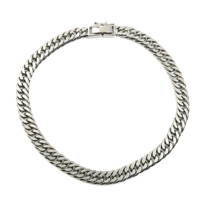 Pt850プラチナ ブレスレット 喜平6面Wカット 21.2g 20.5cm メンズ【中古】