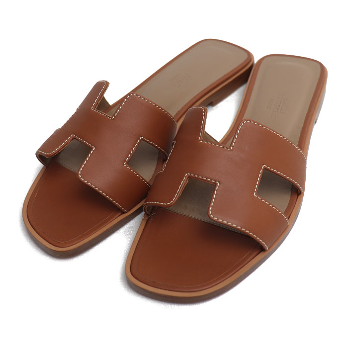 HERMES エルメス オラン サンダル ブラウン 36 レディース【中古】【美品】