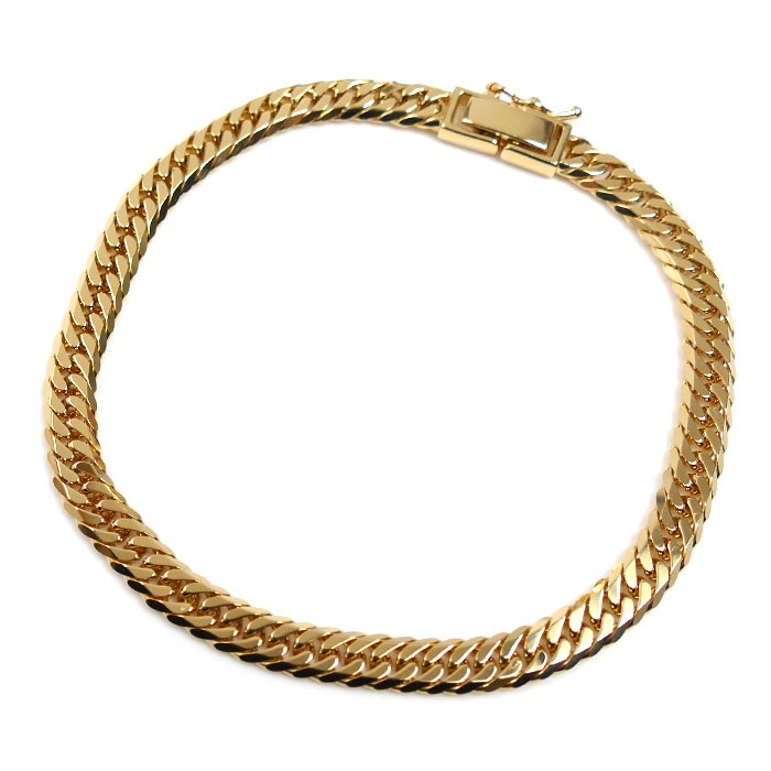 K18YG イエローゴールド ブレスレット 喜平6面Wカット 12.0g 18cm ユニセックス【中古】