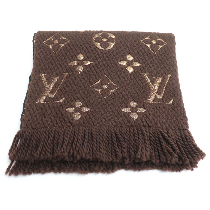 LOUIS VUITTON ルイ・ヴィトン エシャルプ ロゴマニア シャイン マフラー ブラウン M71383 ユニセックス【中古】