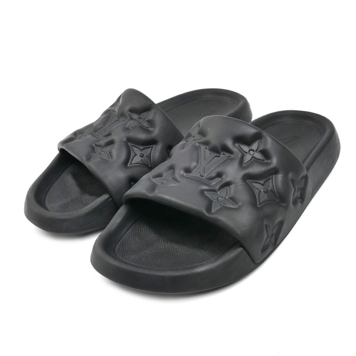 LOUIS VUITTON ルイ・ヴィトン ウォーターフロントライン サンダル ブラック 26～26.5cm メンズ【中古】