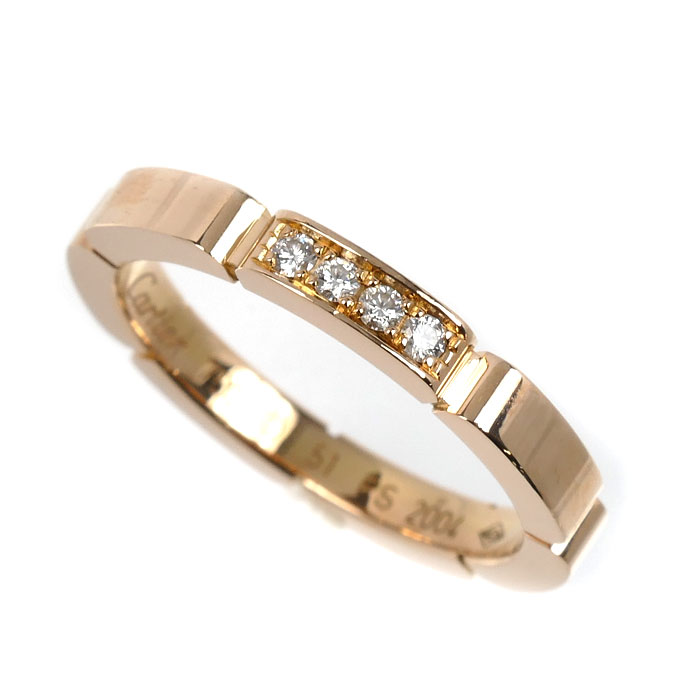 CARTIER カルティエ K18PG ピンクゴールド マイヨン パンテール 4PD リング・指輪 B4080551 ダイヤモンド 11号 51 3.9g レディース【中古】
