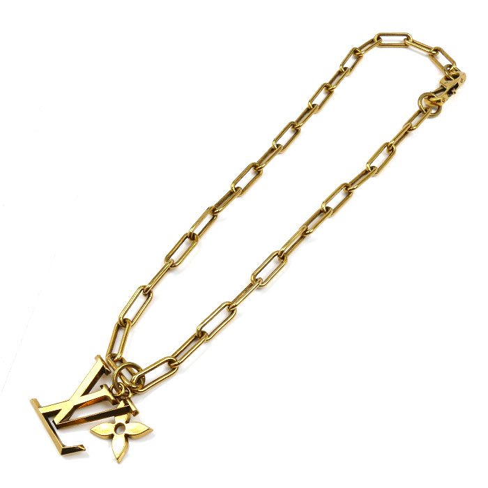 LOUIS VUITTON ルイ・ヴィトン GP コリエ LV フラワー ネックレス MP2890 50cm レディース【中古】