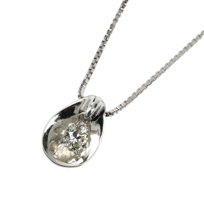 K18WG ホワイトゴールド ネックレス ダイヤモンド0.21ct 4.4g 45cm レディース【中古】【美品】