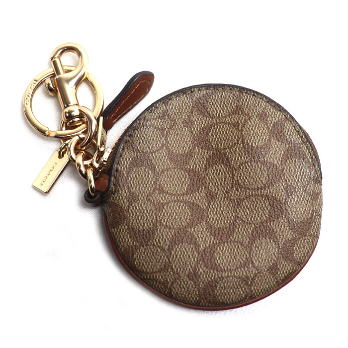 COACH コーチ サーキュラー コインポーチ コインケース ベージュ 89987 レディース【中古】