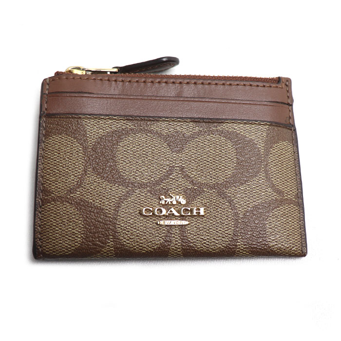 COACH コーチ ミニスキニー IDケース パスケース ベージュ F88208 レディース【中古】