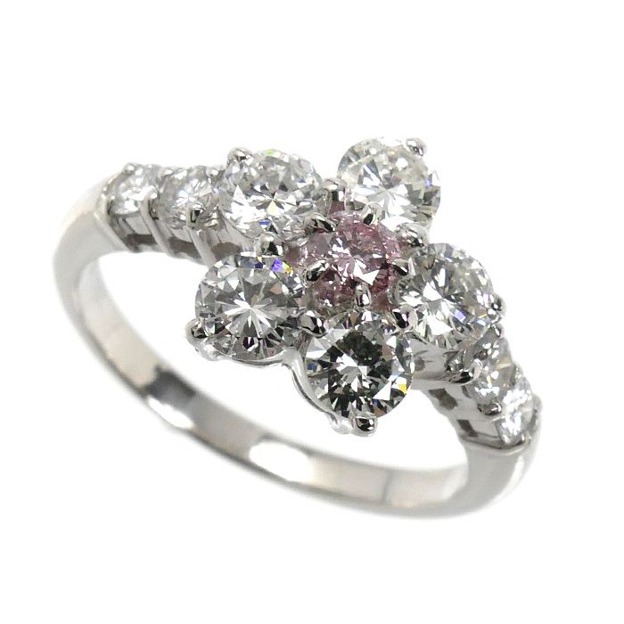 Pt900プラチナ リング・指輪 ダイヤモンド0.122ct/1.186ct 11号 4.9g レディース【中古】