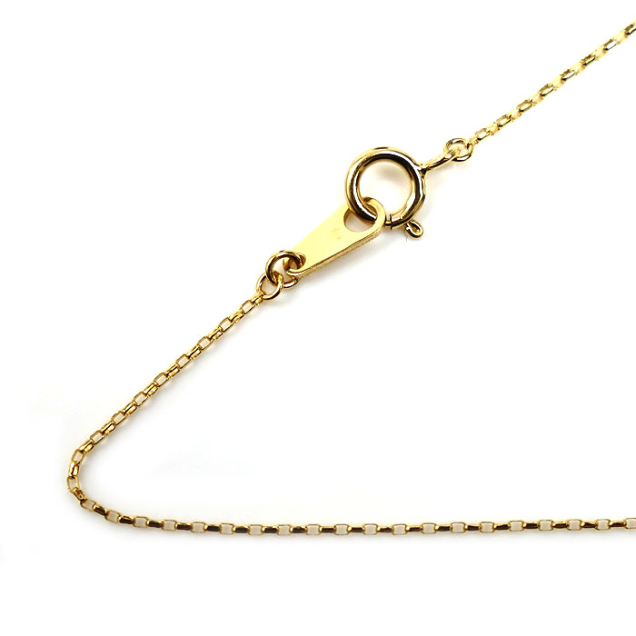 K18YG イエローゴールド ネックレス 小豆 0.8g 39cm レディース【中古】