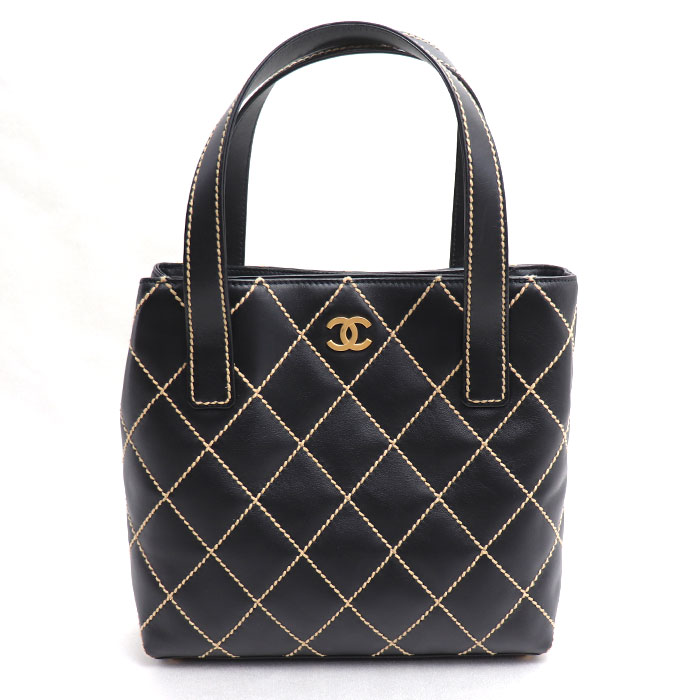 CHANEL シャネル ワイルドステッチ トートバッグ ブラック A18126 レディース【中古】