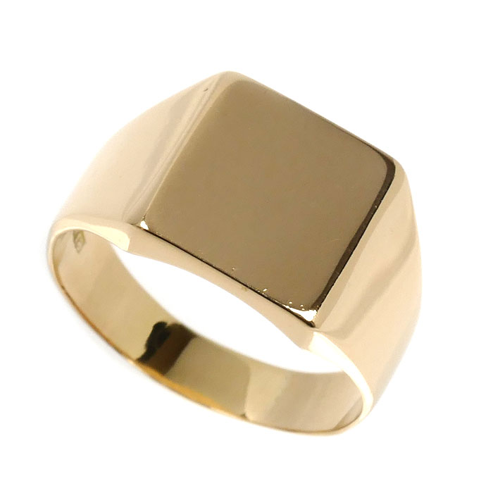 K18YG イエローゴールド 印台 リング・指輪 20号 9.2g メンズ【中古】