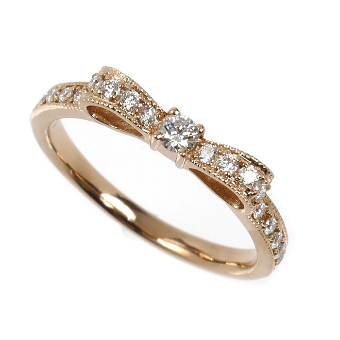 Avaron K18PG ピンクゴールド リング・指輪 BNR-175 ダイヤモンド0.25ct 10号 2.2g レディース【中古】