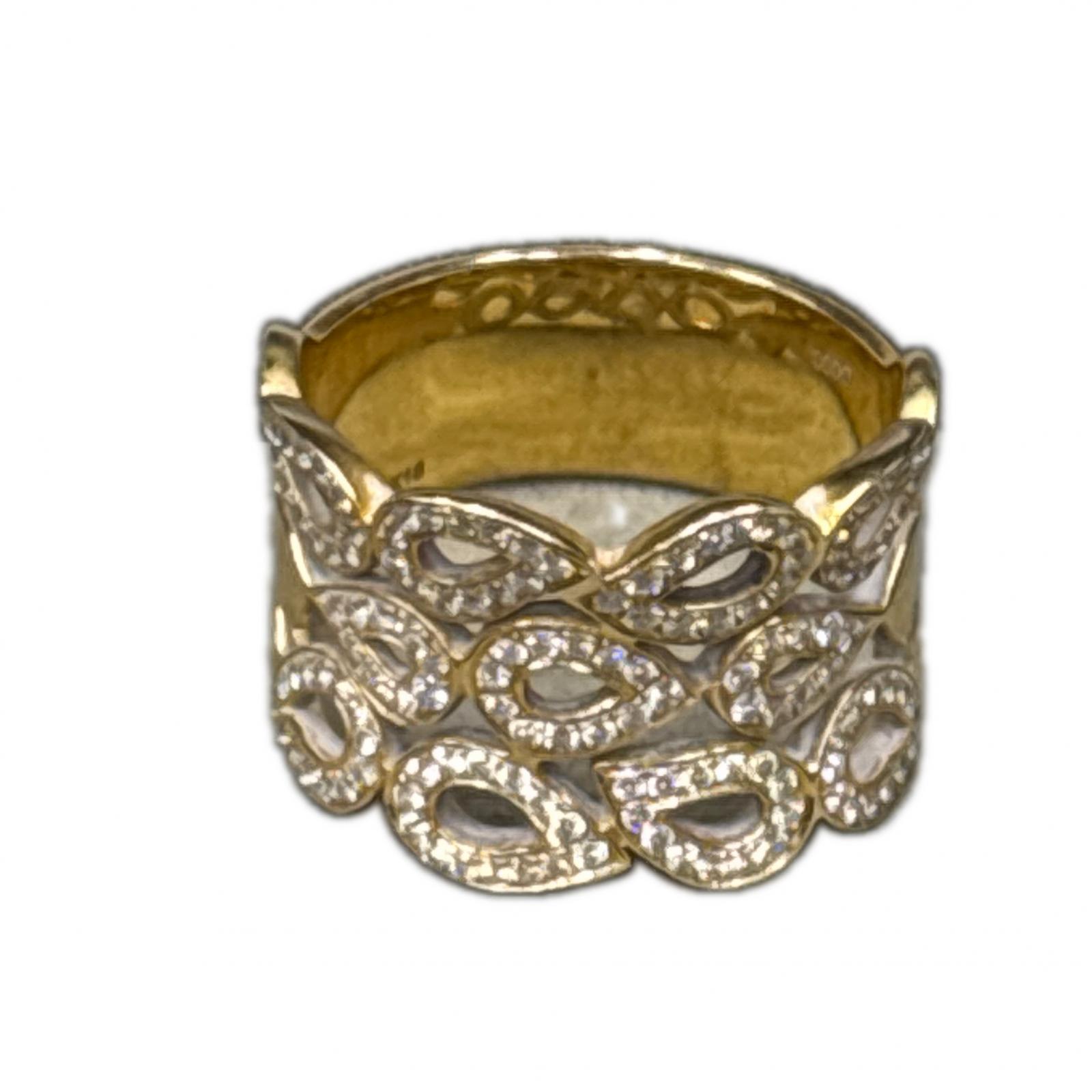 K18YG イエローゴールド リング・指輪 ダイヤモンド0.90ct 18号 11.1g ユニセックス【中古】