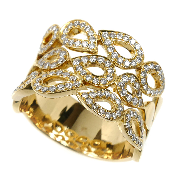 K18YG イエローゴールド リング・指輪 ダイヤモンド0.90ct 18号 10.9g ユニセックス【中古】【美品】